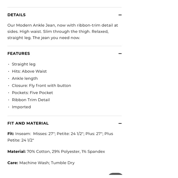 NWT Red Stripe High Waist Modern Ankle Jeans { Talbots } - Picture 11 of 13